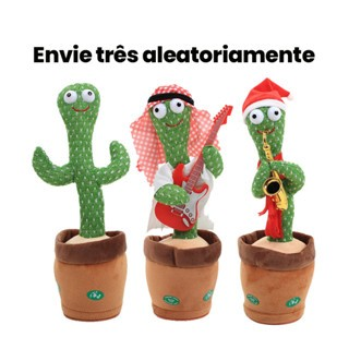 Cacto dançante falante interativo com som Musicas Repete Falas presente dia das crianças Presentes de Natal